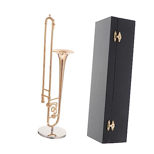 Ipetboom 1 Stück Miniatur Posaunenmodell aus Kupfer mit Ständer Realistisches Instrumentenornament für Schreibtischdekoration Perfektes für Musikliebhaber Ipetboom 1 Stück Miniatur Posaunenmodell aus Kupfer mit Ständer Realistisches Instrumentenornament für Schreibtischdekoration Perfektes für Musikliebhaber von Ipetboom