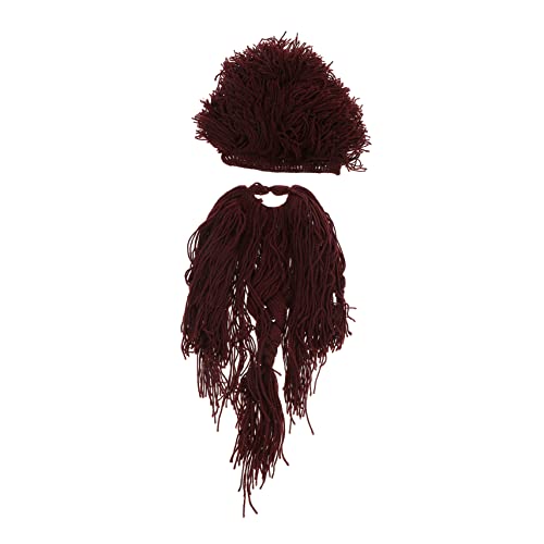 Ipetboom 1 Stück bärtige Mütze Party-Schnurrbart-Requisiten Cosplay-Bart Halloween Costume Halloween Kleidung gefälschte Schnurrbart-Requisiten gefälschte Schnurrbartmütze Garn Coffee von Ipetboom