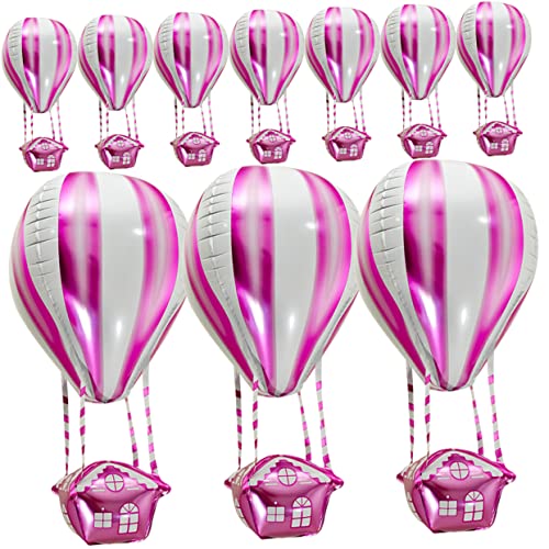 Ipetboom 10 Stück Heißluftballon Aluminium Folienballons für Kindergeburtstag Partydekoration Strapazierfähig und für Feiern und Festlichkeiten von Ipetboom