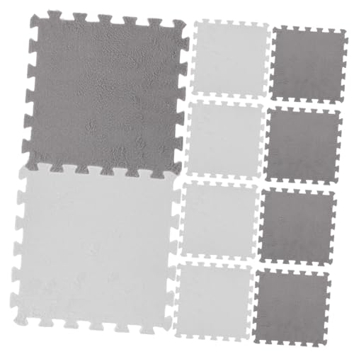 Ipetboom 10 Stück Teiliges Interlock Puzzle Spielmatten aus Weichem Plüsch Krabbelmatte und Bodenschutz rutschfest Komfortabel als Spielteppich und Sitzkissen für Kinderzimmer und Büro von Ipetboom