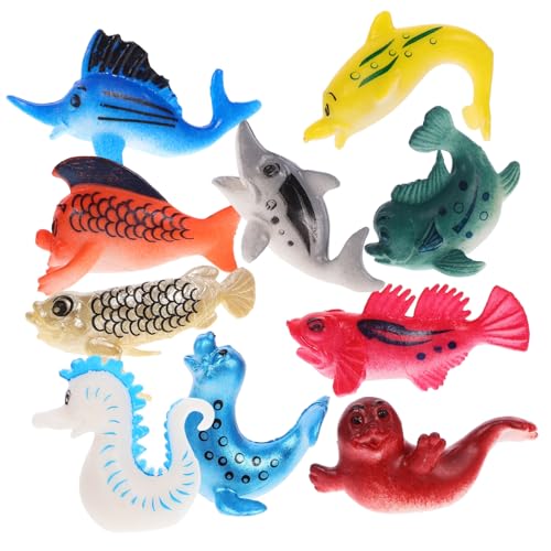 Ipetboom 10 Stück Teiliges Set Realistischer PVC ozeantiere Spielzeugfiguren Kleine Meereslebewesen Robustes für Kreatives und Fantasieentwicklung von Ipetboom