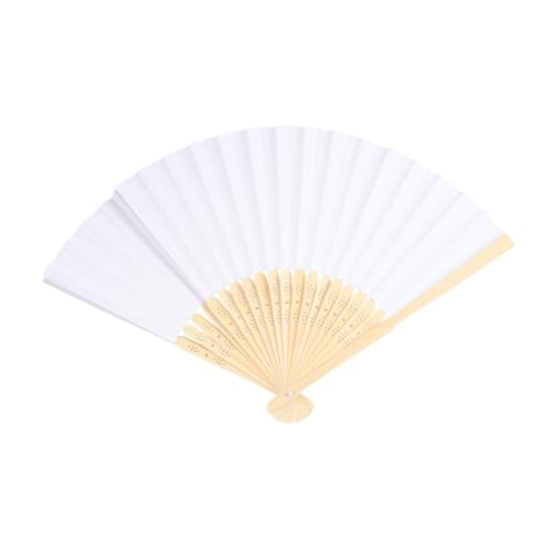 Ipetboom 10 Stück Teiliges Weiße Faltbare Papierfächer zum Bemalen Chinesische Blanko Handfächer für Diy Malspaß Party Zubehör von Ipetboom