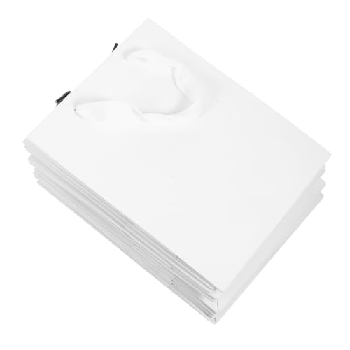 Ipetboom 10 Stück Teiliges Weiße Papiertragetaschen mit Henkel Stabile Geschenkverpackungstaschen für Süßigkeiten Kekse Kleine Geschenke Vielseitig als Einkaufstaschen für Laden Bäckerei von Ipetboom