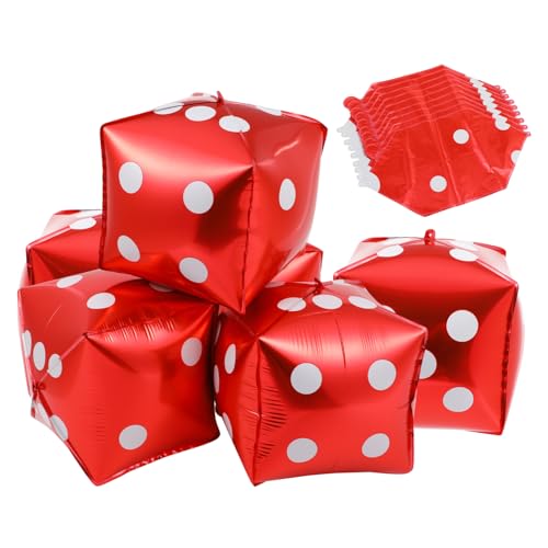 Ipetboom 10 Stück Würfel Folienballons Rot Aluminiumwürfel Luftballons für Party Dekoration Langlebig Auffällig für Halloween und Spielevents Ipetboom 10 Stück Würfel Folienballons Rot Aluminiumwürfel Luftballons für Party Dekoration Langlebig Auffällig für Halloween und Spielevents von Ipetboom