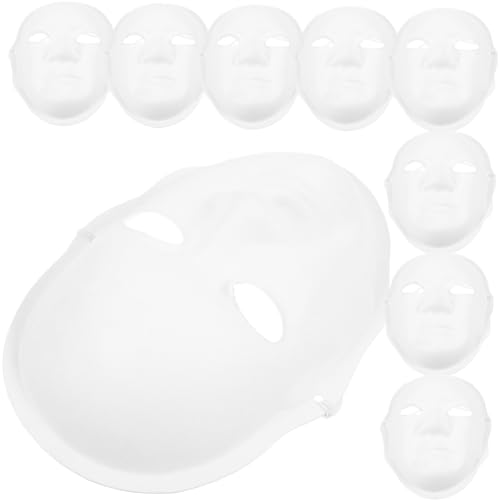 Ipetboom 10 Teiliges Papier Vollgesichtsmaske für Jungen Weiße DIY Bemalbare Masken Papier Sichere Bastelmasken für Bemalen und Cosplay Stabile Papiermasken für Kreatives von Ipetboom