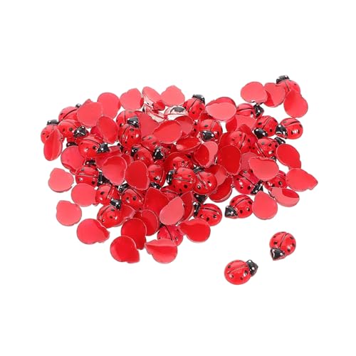 Ipetboom 100 Stück Mini Harz Marienkäfer Figuren Kleine DIY Garten Deko Puppenhaus Zubehör Handgefertigte Mikro Landschaft Ornamente Kreative Bastelprojekte von Ipetboom