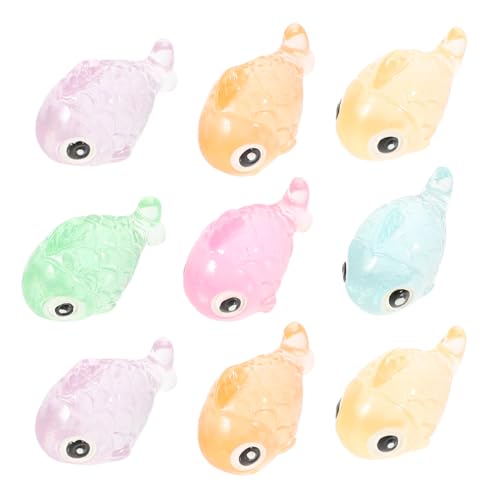 Ipetboom 12 Stck Mini Leuchtende Fische Teiliges Resin Fischfiguren für Aquarien und Miniaturgärten Nachtleuchtende Dekoration für Mikrolandschaften in Bunten Farben von Ipetboom