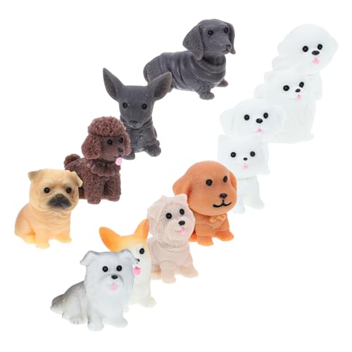 Ipetboom 12 Stück Teiliges Niedliche Resin Hundefiguren Realistische Miniatur Haustier Dekoration für Garten Puppenhaus Innen und Außenbereich Langlebige und Platzsparende Landschafts von Ipetboom