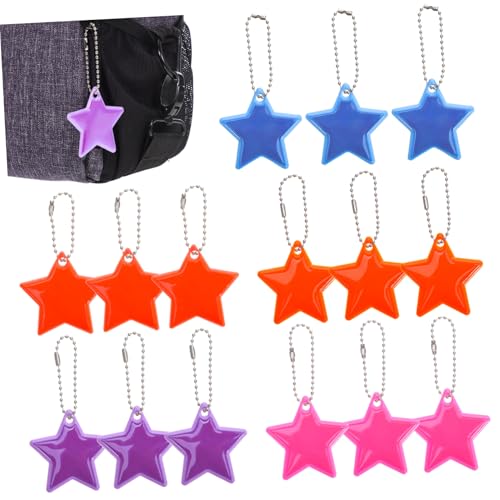 Ipetboom 15 Stück Teiliges Reflektierende Stern Anhänger aus Robustem PVC für Schultaschen Rucksäcke und Schlüssel Kreatives Design für Sicher und Praktisch in Verschiedenen Farben Ipetboom 15 Stück Teiliges Reflektierende Stern Anhänger aus Robustem PVC für Schultaschen Rucksäcke und Schlüssel Kreatives Design für Sicher und Praktisch in Verschiedenen Farben von Ipetboom