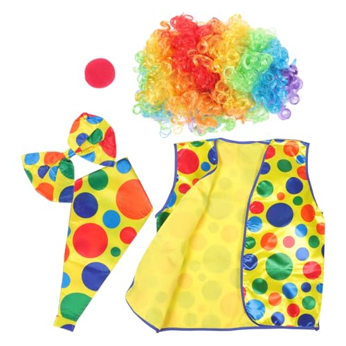 Ipetboom 1Satz Clown Kostümzubehör Für Erwachsene Teilig Mit Clown Perücke Nase Fliege Weste Für Karneval Kostümpartys Lustige Atmungsaktive Materialien Hochwertige Ipetboom 1Satz Clown Kostümzubehör Für Erwachsene Teilig Mit Clown Perücke Nase Fliege Weste Für Karneval Kostümpartys Lustige Atmungsaktive Materialien Hochwertige von Ipetboom