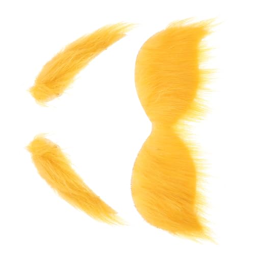 Ipetboom 1Satz Cosplay Mit Selbstklebenden Augenbrauen Lustige Falsche Schnurrbärte Für Erwachsene Kostümzubehör Für Karneval Halloween Gelbe Realistische Dekoration von Ipetboom