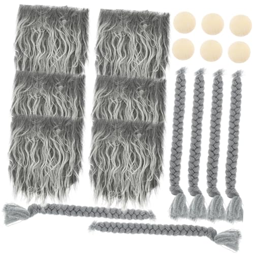 Ipetboom 1Satz DIY Zwergbart Mit Perlen Frostgrau Für Kreative Weihnachtsdekoration Bastelprojekte Für Eigene Stilvolle Wichtelgestaltungen von Ipetboom