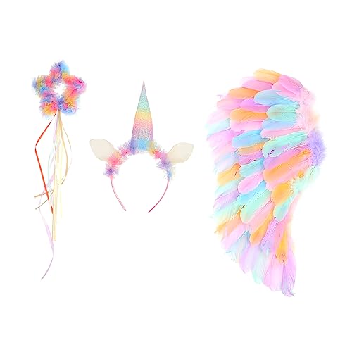 Ipetboom 1Satz Feeflügel Kostüm Zubehör Mit Haarreif Bunten Federn Cosplay Verkleidung Zu Festen Geburtstagsfeiern Karneval Teiliges von Ipetboom