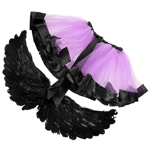 Ipetboom 1Satz Halloween Kostüm für Tutu Rock Flügeln Cosplay Outfit für Partys Fotoshootings Komfortabel Besondere Anlässe von Ipetboom