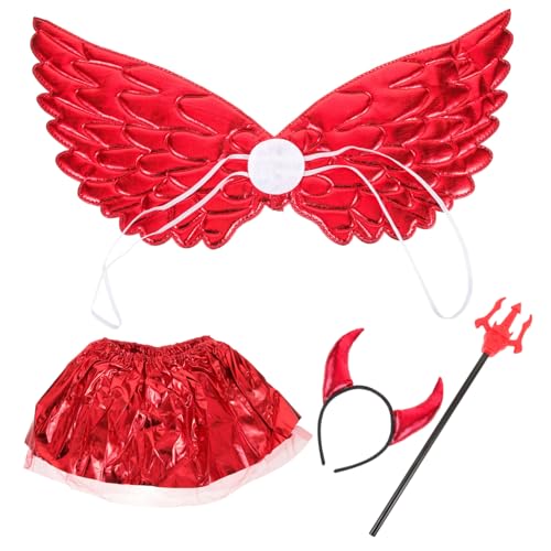 Ipetboom 1Satz Kostüm Zubehör Mit Teufelshorn Stirnband Tutu Rock Teufelsgabel Für Halloween Karneval Cosplay Events Kreatives Schickes Design Für Partys von Ipetboom