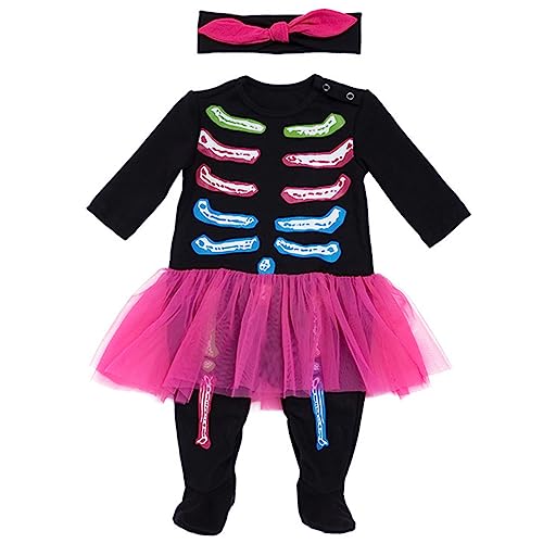 Ipetboom 1Satz Overall Halloween Strampler mit Schädelmuster Langarm Jumpsuit für Monate Atmungsaktiv Hautfreundlich für Halloween von Ipetboom