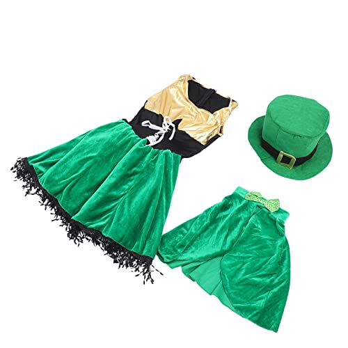 Ipetboom 1Satz Patrick's Day Cosplay Kleid für Damen Irisches Bühnenkostüm S Leicht Atmungsaktiv für Partys und Auftritte für Unvergessliche von Ipetboom