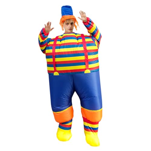Ipetboom 1Stück Aufblasbares Clown Kostüm Für Halloween Partys Lustiges Outfit Für Erwachsene Mit Mehrfarbigen Drucken Für Karneval Maskerade Geburtstagsfeiern von Ipetboom