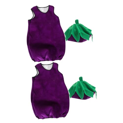 Ipetboom 2 Sätze Auberginenstyling -Leistungskostüm Cosplay lustig Gemüsekostüm für Auberginenkleidung für Gemüsekleidung für Stoff Violett Ipetboom 2 Sätze Auberginenstyling -Leistungskostüm Cosplay lustig Gemüsekostüm für Auberginenkleidung für Gemüsekleidung für Stoff Violett von Ipetboom