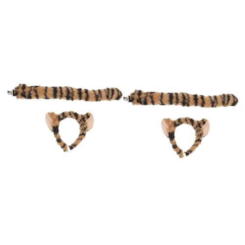 Ipetboom 2 Sätze Haarschmuck für Tierohren Plüsch Stirnbänder Tierschwänze zum Tragen Fuchsohren Tier-Cosplay-Kostüm Tieres Ohrhaarband Cosplay -Accessoires Stoff von Ipetboom