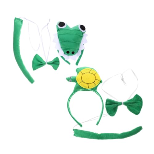 Ipetboom 2 Sätze Krokodil Schildkröte Kostümset Teiliges Cosplay Zubehör mit Stirnband und Fliege für Halloween Karneval Kostümpartys Strapazierfähig und Ipetboom 2 Sätze Krokodil Schildkröte Kostümset Teiliges Cosplay Zubehör mit Stirnband und Fliege für Halloween Karneval Kostümpartys Strapazierfähig und von Ipetboom