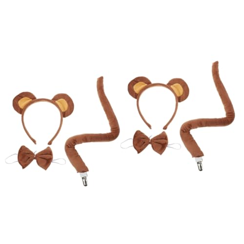 Ipetboom 2 Sätze Ohrkopfschmuck Tragen Kostüme Stirnband Ohren Cosplay Tierisches Bärenkostüm Plüsch von Ipetboom