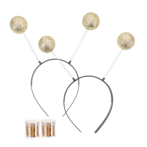 Ipetboom 2 Sätze Stirnband mit Glitzer Boppern Party Accessoires für Karneval und Halloween Auffälliges Kostümzubehör in Gold Geeignet für Erwachsene von Ipetboom