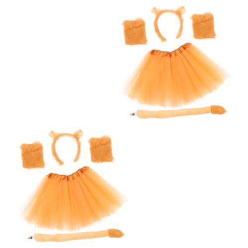Ipetboom 2 Sätze -stirnband Als Dekoration Löwen-cosplay-kostüm Stirnband Plüsch-löwenschwanz, Stirnband Und Cosplay-schwanzstütze Plastik von Ipetboom