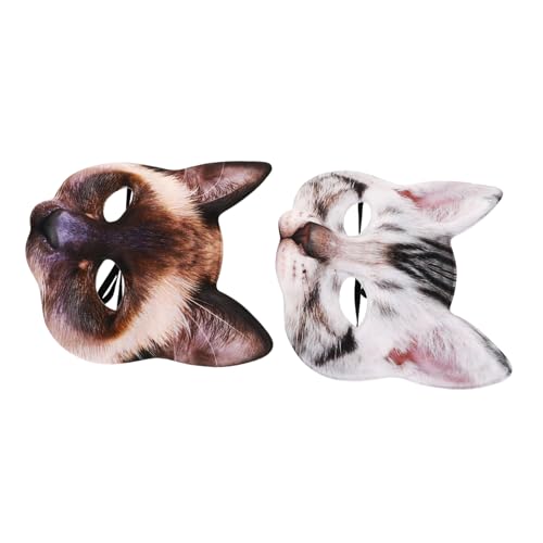 Ipetboom 2 Stück Cosplay Katzenmaske mit Realistischem Felldesign Bequeme Halloween Tiermasken für Maskerade Party Geburtstage und Kostüm Events Handgemalte Japanische Katzenkostüm Zubehör Ipetboom 2 Stück Cosplay Katzenmaske mit Realistischem Felldesign Bequeme Halloween Tiermasken für Maskerade Party Geburtstage und Kostüm Events Handgemalte Japanische Katzenkostüm Zubehör von Ipetboom