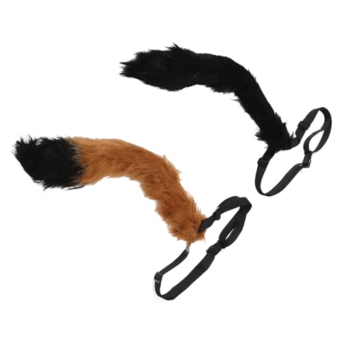 Ipetboom 2 Stück Cosplay Zubehör Katze Grauer Kunstfell Pelzig Fuchs Indoor Streich Pfote Fuchsschwanz Realistisches Kätzchen Tier Flauschiges Accessoire Für Wolf Hat von Ipetboom