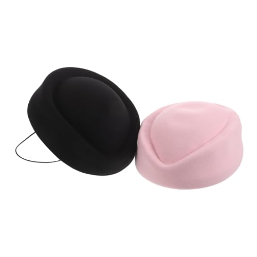 Ipetboom 2 Stück Flight Attendant Beret Hut Damen Retro Stewardess Mütze für Halloween Bühnenauftritte Themenpartys Rosa Schwarz Ipetboom 2 Stück Flight Attendant Beret Hut Damen Retro Stewardess Mütze für Halloween Bühnenauftritte Themenpartys Rosa Schwarz von Ipetboom