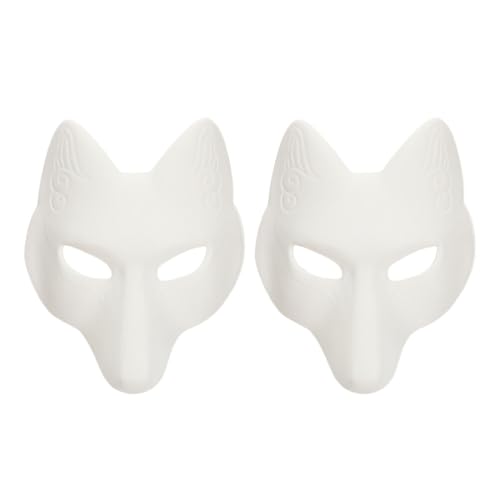 Ipetboom 2St Fuchs Maske masken leer Papiermaske Requisiten Eva Weiß von Ipetboom