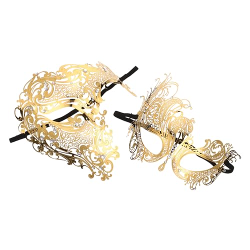 Ipetboom 2 Stück Goldene Metall Masquerade Maske mit Strassbesatz Teiliges Leichte und Tragbare Halbgesichts Party Masken für Halloween Kostümbälle und Verkleidungen Ipetboom 2 Stück Goldene Metall Masquerade Maske mit Strassbesatz Teiliges Leichte und Tragbare Halbgesichts Party Masken für Halloween Kostümbälle und Verkleidungen von Ipetboom