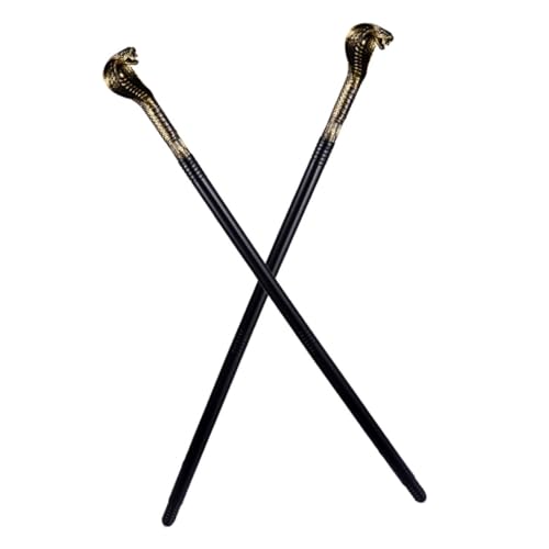 Ipetboom 2 Stück Goldenes Schlangenkopf Gehzepter Kostümstock Spazierstock Halloween Königszepter Halloween Cosplay Requisite Mittelalterliches Mit Für Kostüm von Ipetboom