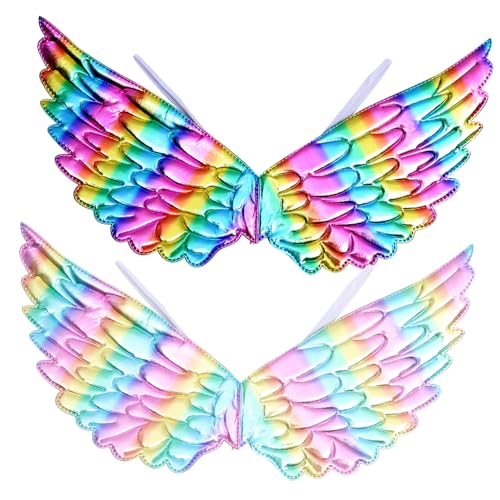 Ipetboom 2 Stück Halloween Cosplay Flügel Bunte Einhornflügel Party Dekoration Leicht Tragbar Für Kostümparty Karneval Geburtstagsfeier von Ipetboom