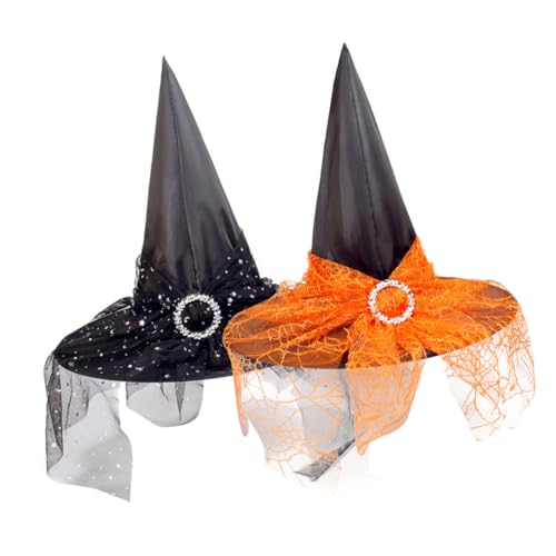 Ipetboom 2 Stück Halloween Hexenhüte Leichtem Atmungsaktiv und Party und Cosplay Accessoires für Erwachsene Halloween Kostümzubehör Orange und Schwarz Ipetboom 2 Stück Halloween Hexenhüte Leichtem Atmungsaktiv und Party und Cosplay Accessoires für Erwachsene Halloween Kostümzubehör Orange und Schwarz von Ipetboom