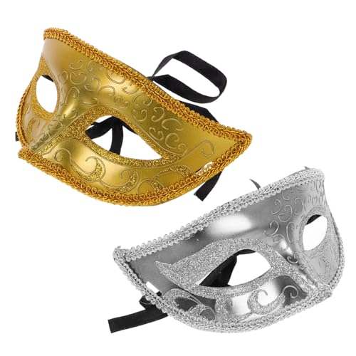 Ipetboom 2 Stück Halloween Party Masken für Damen und Herren Kunststoff Halbgesicht Maskerade Maske Realistisches Karneval Kostümzubehör für Aufführungen und Maskenball Ipetboom 2 Stück Halloween Party Masken für Damen und Herren Kunststoff Halbgesicht Maskerade Maske Realistisches Karneval Kostümzubehör für Aufführungen und Maskenball von Ipetboom