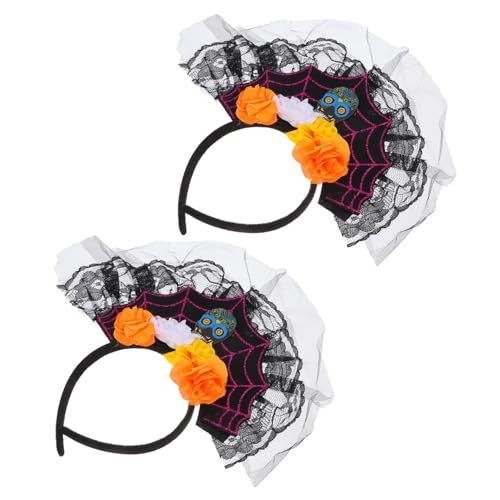 Ipetboom 2 Stück Halloween Stirnband Halloween Kopfschmuck Halloween Requisiten Party Gothic Schleier Kopfbedeckung Kunst Halloween Haar Accessoires Dicke Stirnbänder Für Frauen von Ipetboom
