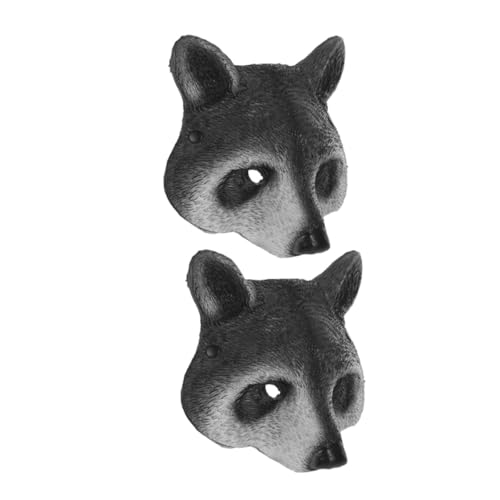Ipetboom 2 Stück Halloween Waschbär Halbgesichtsmaske aus Leichtem Langlebigem Pu-schaum Realistische Tiermaske für Karneval Cosplay Maskenball und Kostümpartys für Erwachsene und von Ipetboom