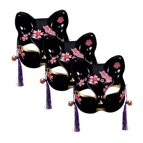Ipetboom 2 Stück Handgefertigte Japanische Fuchs Halbsichtmaske mit Kirschblütenmotiv Leichte Kunststoff Maske für Halloween Cosplay Party und Bühnenauftritte Traditionelles Japanisches Ipetboom 2 Stück Handgefertigte Japanische Fuchs Halbsichtmaske mit Kirschblütenmotiv Leichte Kunststoff Maske für Halloween Cosplay Party und Bühnenauftritte Traditionelles Japanisches von Ipetboom