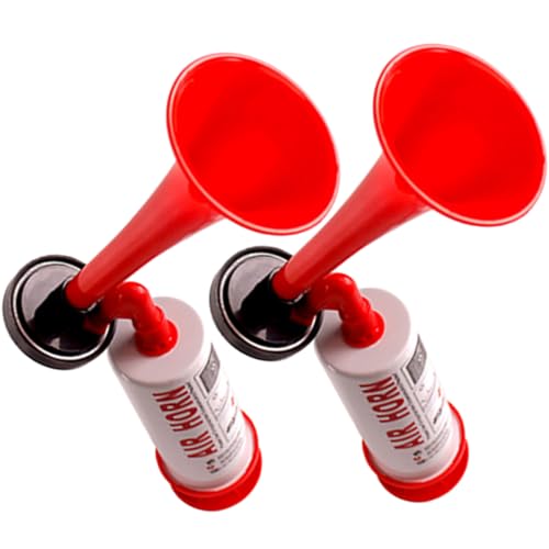 Ipetboom 2 Stück Handpumpen Lufthorn Lautes Cheer Horn für Sportveranstaltungen Fußballspiele und Partys Handbetriebene Trompete mit Hoher Klangqualität Auffällige Farben für Optimale von Ipetboom