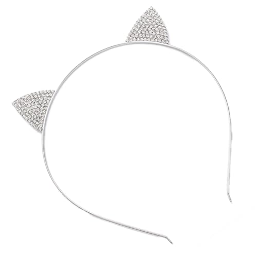 Ipetboom 2 Stück Katzenohren Haarreif mit Strasssteinen Funkelndes Stirnband für Damen Mädchen Modischer Haarschmuck für Partys Weihnachten Kostüme von Ipetboom