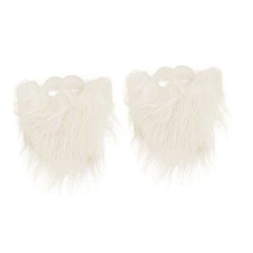 Ipetboom 2 Stück Künstlicher Weihnachtsbart Weiß Teiliges Elastischer Glatter Vollbart für Kostüm und Karnevalspartys Santa Claus Cosplay Bequemer Sitz Festliche Verkleidung von Ipetboom