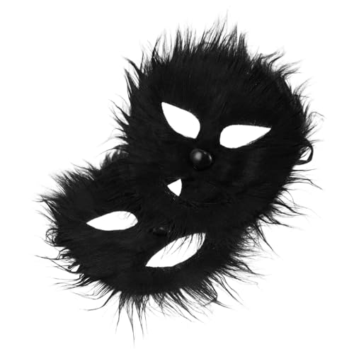 Ipetboom 2 Stück Kunsttiermaske Wolf Cosplay Kostüm Plüsch Flauschige Gesichtsmaske Für Halloween Party Mädchen Frauen Maskerade Verkleidung Zubehör von Ipetboom