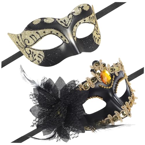 Ipetboom 2 Stück Maskerade Masken für Halbmaske für Kostümparty Hochzeiten und Bälle Leicht Wiederverwendbar und Komfortabel Ipetboom 2 Stück Maskerade Masken für Halbmaske für Kostümparty Hochzeiten und Bälle Leicht Wiederverwendbar und Komfortabel von Ipetboom