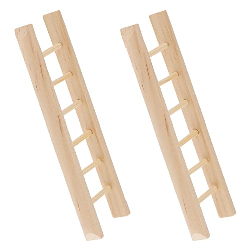 Ipetboom 2 Stück Mini-Holz-Trittleiter Mini-Holz-Puppenhaus-Leiter Mini-Leitern Feengarten-Zubehör Für Puppenhaus-Zubehör Feenmöbel-Leiter von Ipetboom