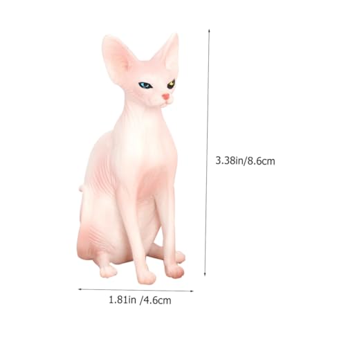 Ipetboom 2 Stück Realistische Katzenfigur Sphynx ohne Fell aus Hochwertigem Detailreiche Dekoration für Schreibtisch Wohnraum Geschenk für Katzenliebhaber Langlebig und Vielseitig von Ipetboom