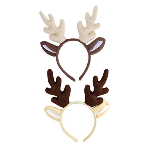 Ipetboom 2 Stück Rentier Geweih Haarreifen Weihnachts Haarband Festliche Party Deko Antler Headband Weiß und Braun für Damen Ipetboom 2 Stück Rentier Geweih Haarreifen Weihnachts Haarband Festliche Party Deko Antler Headband Weiß und Braun für Damen von Ipetboom