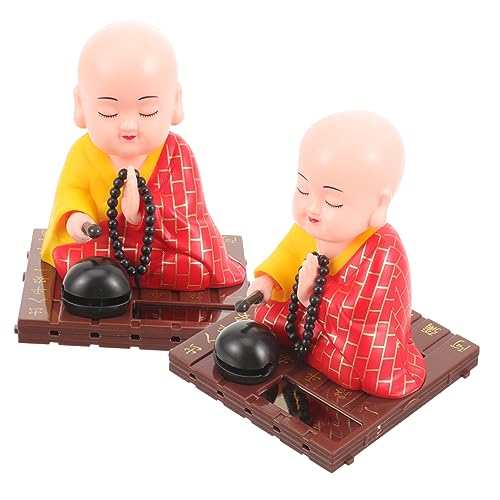 Ipetboom 2 Stück Solar Wackelkopf Figurine Buddha Statue für Auto Armaturenbrett Dekoration Kawaii Monk Ornament für Zuhause und Büro Schaffung Friedlichen Ipetboom 2 Stück Solar Wackelkopf Figurine Buddha Statue für Auto Armaturenbrett Dekoration Kawaii Monk Ornament für Zuhause und Büro Schaffung Friedlichen von Ipetboom