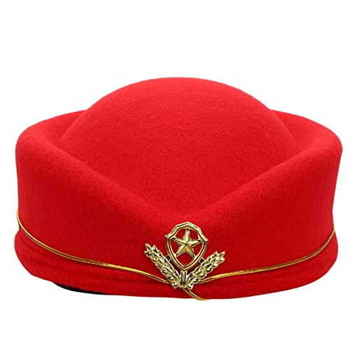 Ipetboom 2 Stück Stewardess Hut Wollfilz Retro Flugbegleiterin Cap für Cosplay Tanzpartys Halloween und Neujahr Einteilig mit Ergonomischem Design Passend von Ipetboom